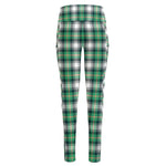 Saint Patrick's Day Tartan Pattern Print High-Waisted Pocket Leggings