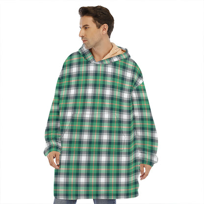 Saint Patrick's Day Tartan Pattern Print Hoodie Blanket