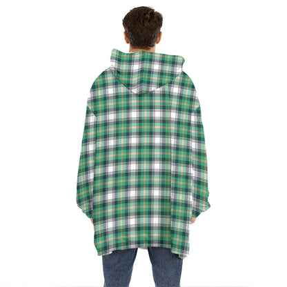 Saint Patrick's Day Tartan Pattern Print Hoodie Blanket