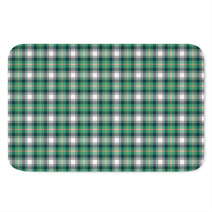 Saint Patrick's Day Tartan Pattern Print Indoor Door Mat