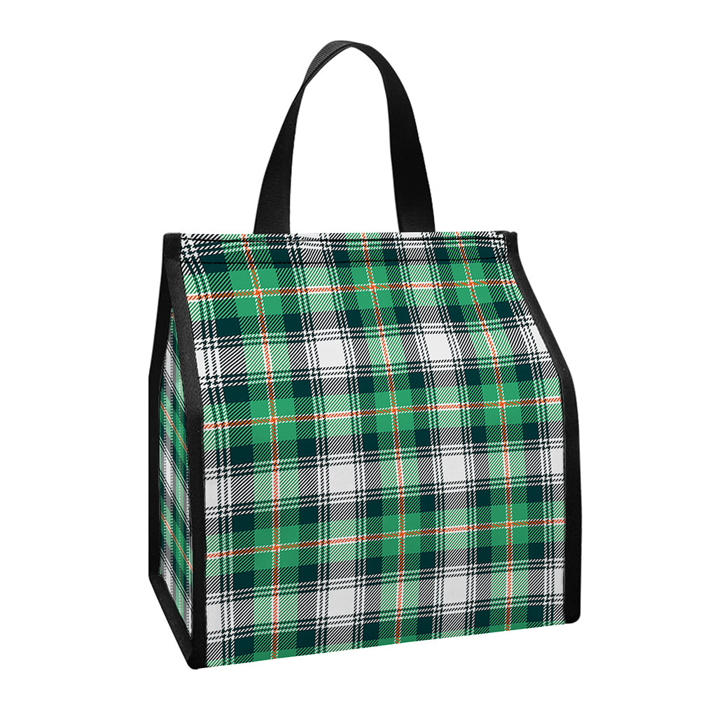Saint Patrick's Day Tartan Pattern Print Insulated Lunch Tote