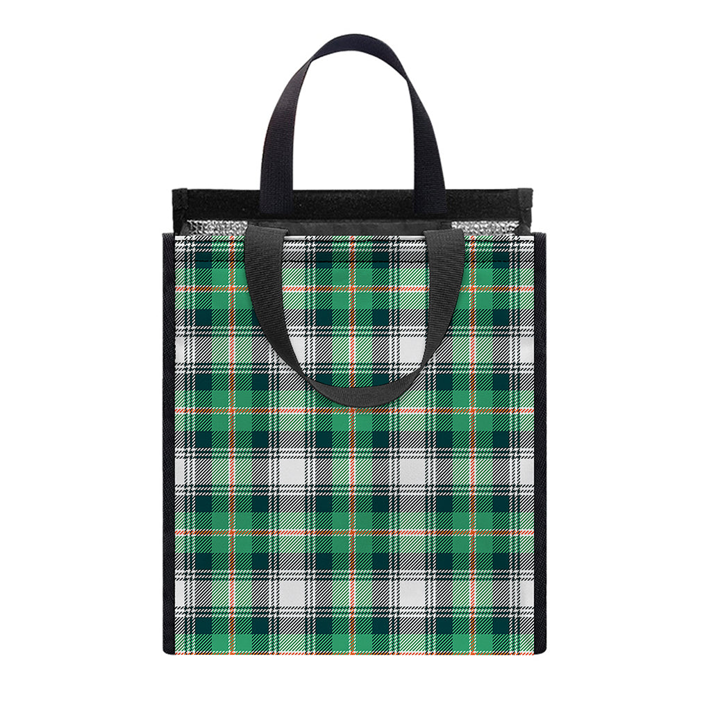 Saint Patrick's Day Tartan Pattern Print Insulated Lunch Tote