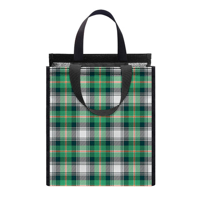 Saint Patrick's Day Tartan Pattern Print Insulated Lunch Tote