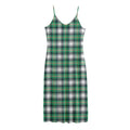 Saint Patrick's Day Tartan Pattern Print Jersey Midi Cami Dress