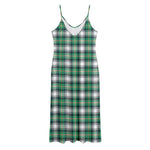Saint Patrick's Day Tartan Pattern Print Jersey Midi Cami Dress