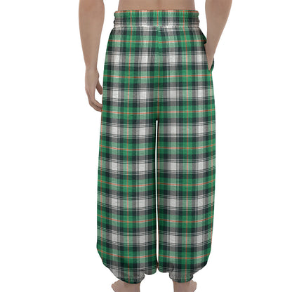 Saint Patrick's Day Tartan Pattern Print Lantern Pants