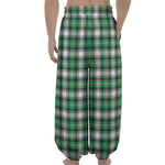 Saint Patrick's Day Tartan Pattern Print Lantern Pants