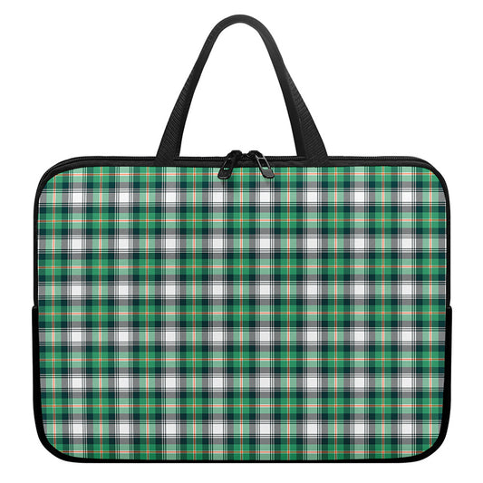 Saint Patrick's Day Tartan Pattern Print Laptop Sleeve With Handle