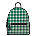 Saint Patrick's Day Tartan Pattern Print Leather Backpack