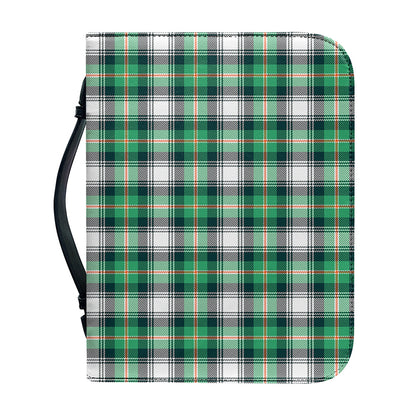 Saint Patrick's Day Tartan Pattern Print Leather Bible Cover