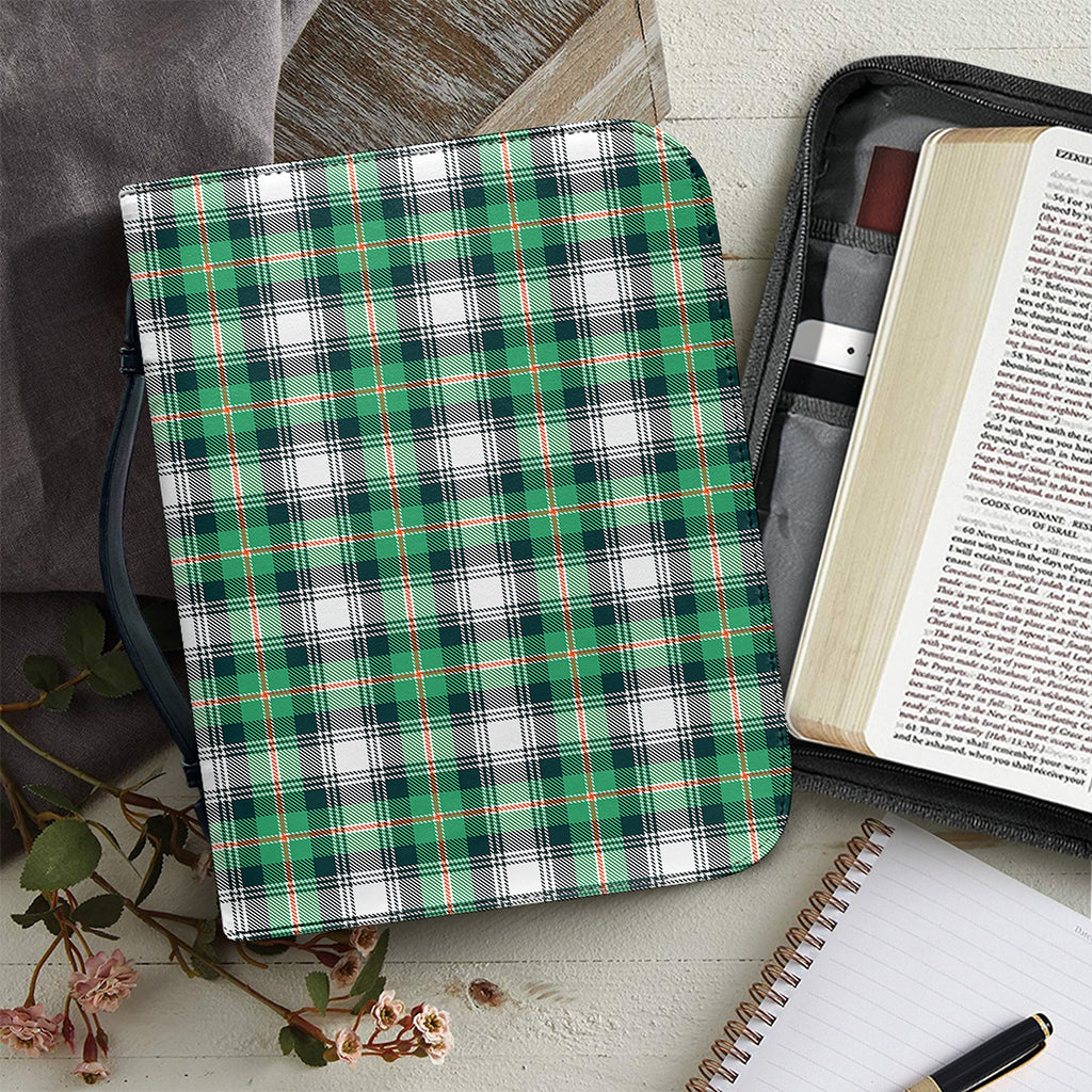 Saint Patrick's Day Tartan Pattern Print Leather Bible Cover