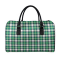 Saint Patrick's Day Tartan Pattern Print Leather Duffel Bag