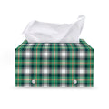 Saint Patrick's Day Tartan Pattern Print Leather Tissue Box Cover