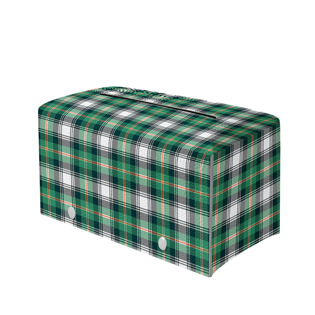 Saint Patrick's Day Tartan Pattern Print Leather Tissue Box Cover