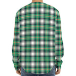 Saint Patrick's Day Tartan Pattern Print Long Sleeve Baseball Jersey