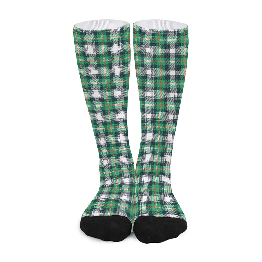 Saint Patrick's Day Tartan Pattern Print Long Socks