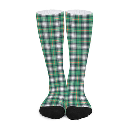 Saint Patrick's Day Tartan Pattern Print Long Socks