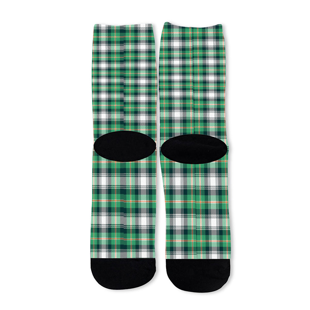 Saint Patrick's Day Tartan Pattern Print Long Socks