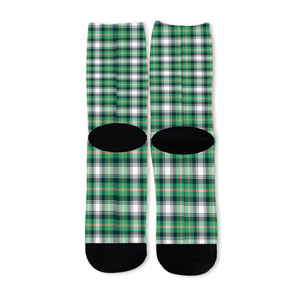 Saint Patrick's Day Tartan Pattern Print Long Socks