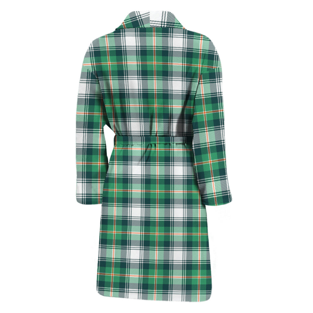 Saint Patrick's Day Tartan Pattern Print Men's Bathrobe