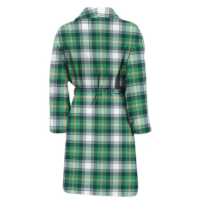 Saint Patrick's Day Tartan Pattern Print Men's Bathrobe
