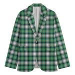 Saint Patrick's Day Tartan Pattern Print Men's Blazer