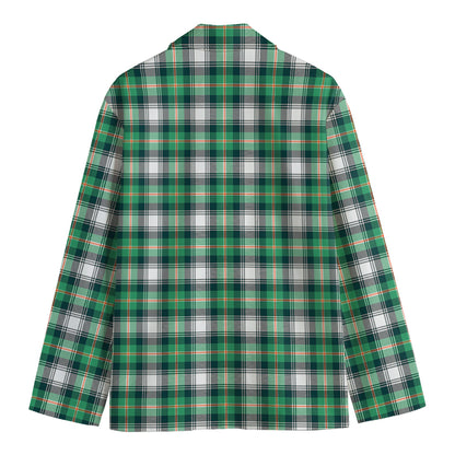 Saint Patrick's Day Tartan Pattern Print Men's Blazer