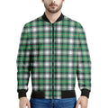 Saint Patrick's Day Tartan Pattern Print Men's Bomber Jacket