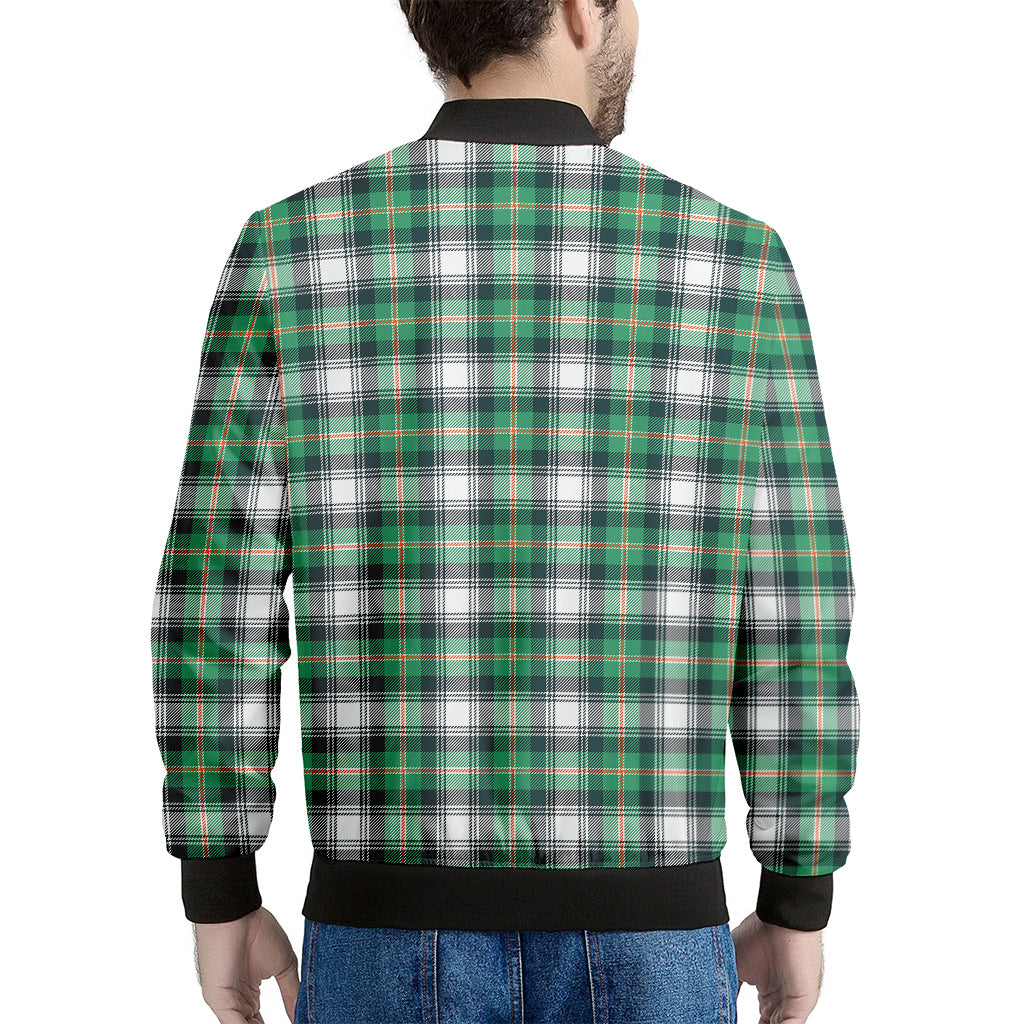 Saint Patrick's Day Tartan Pattern Print Men's Bomber Jacket