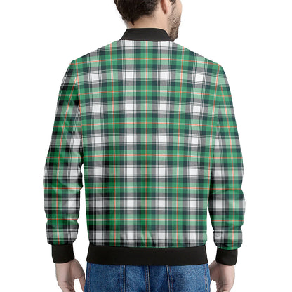 Saint Patrick's Day Tartan Pattern Print Men's Bomber Jacket