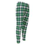 Saint Patrick's Day Tartan Pattern Print Men's Compression Pants