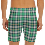 Saint Patrick's Day Tartan Pattern Print Men's Long Boxer Briefs