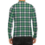 Saint Patrick's Day Tartan Pattern Print Men's Long Sleeve Rash Guard