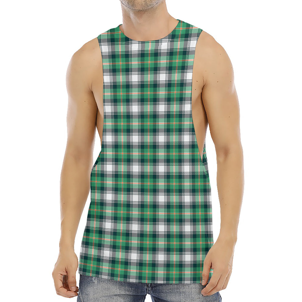 Saint Patrick's Day Tartan Pattern Print Men's Muscle Tank Top