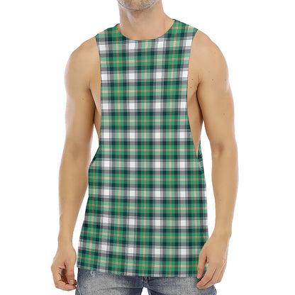 Saint Patrick's Day Tartan Pattern Print Men's Muscle Tank Top