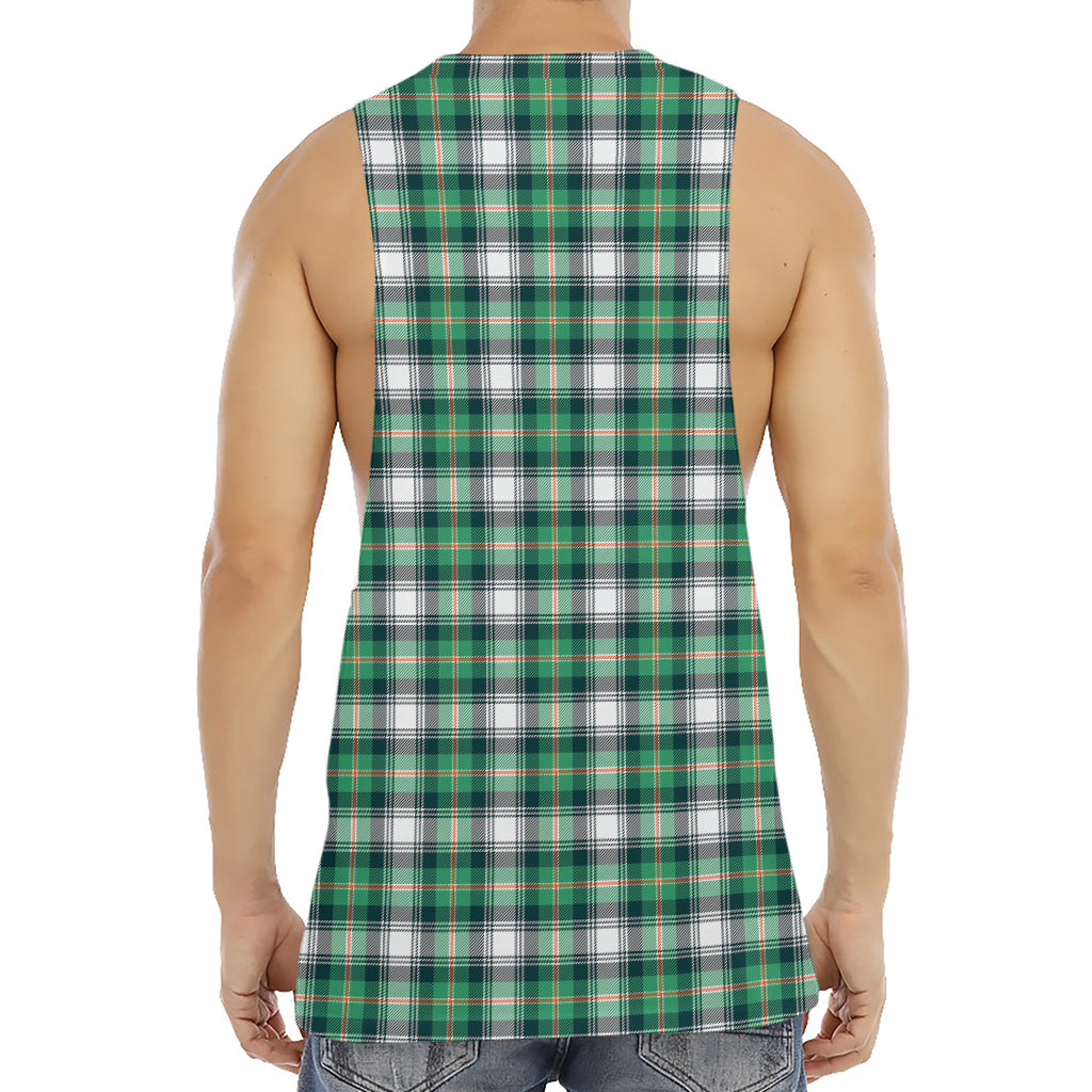 Saint Patrick's Day Tartan Pattern Print Men's Muscle Tank Top