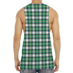 Saint Patrick's Day Tartan Pattern Print Men's Muscle Tank Top