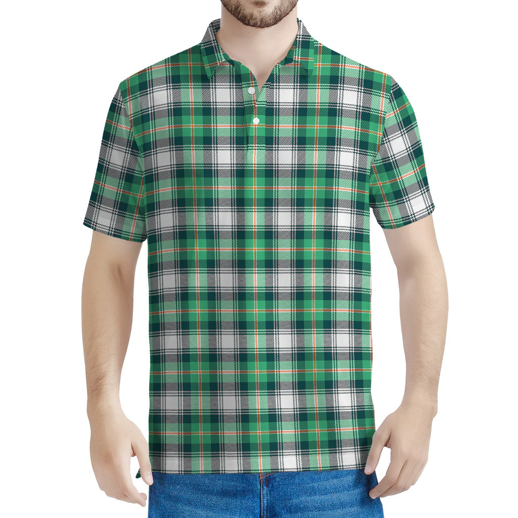 Saint Patrick's Day Tartan Pattern Print Men's Polo Shirt
