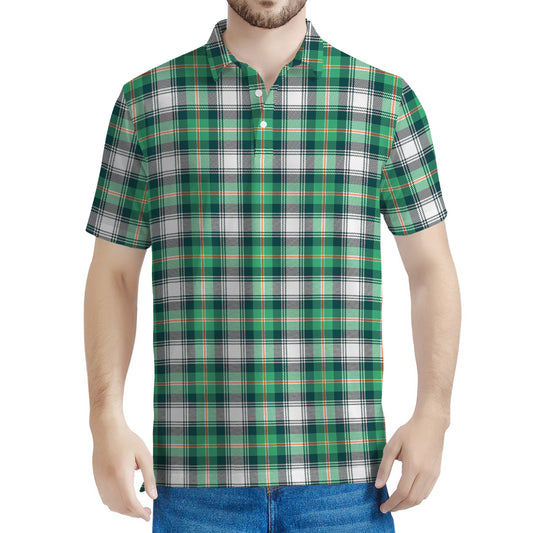 Saint Patrick's Day Tartan Pattern Print Men's Polo Shirt