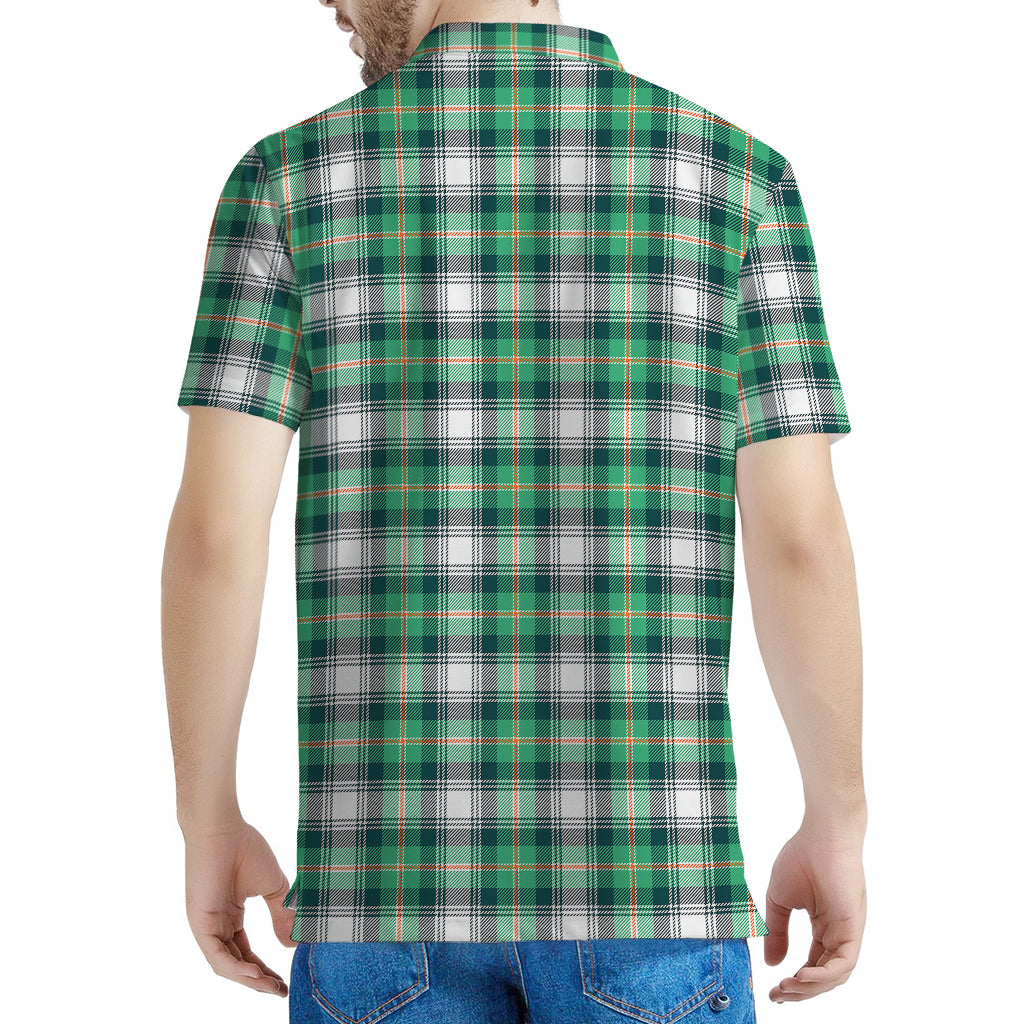Saint Patrick's Day Tartan Pattern Print Men's Polo Shirt