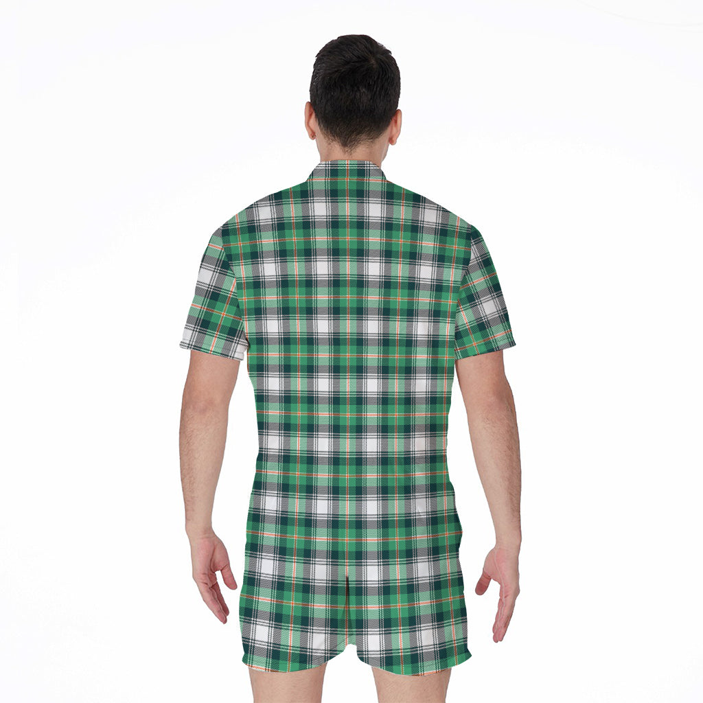 Saint Patrick's Day Tartan Pattern Print Men's Rompers