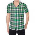 Saint Patrick's Day Tartan Pattern Print Men's Shirt