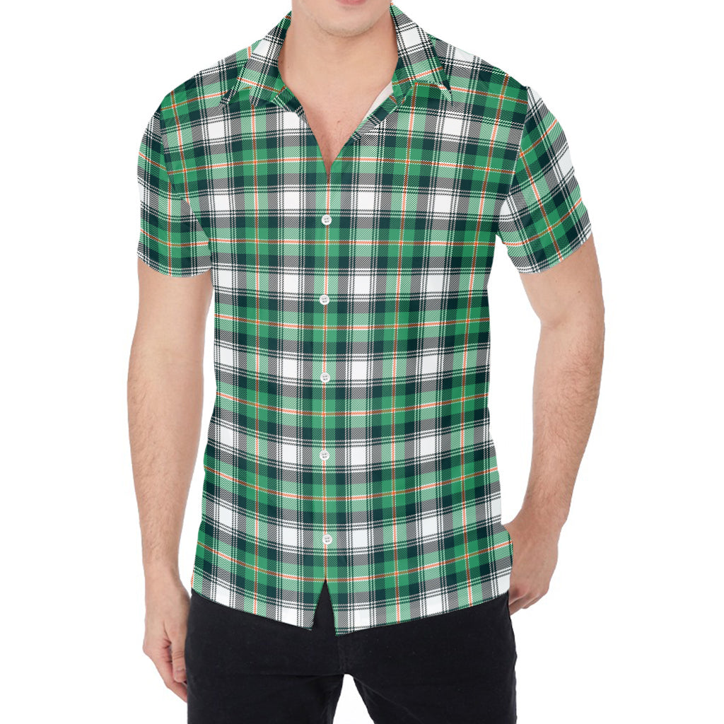 Saint Patrick's Day Tartan Pattern Print Men's Shirt