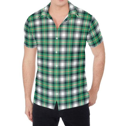 Saint Patrick's Day Tartan Pattern Print Men's Shirt