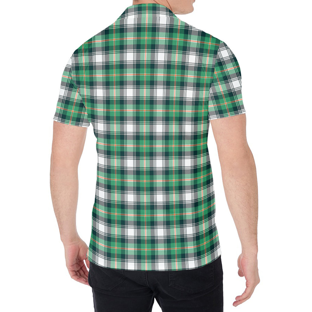 Saint Patrick's Day Tartan Pattern Print Men's Shirt
