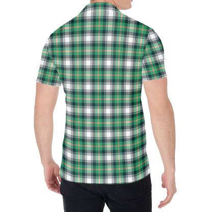 Saint Patrick's Day Tartan Pattern Print Men's Shirt