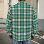 Saint Patrick's Day Tartan Pattern Print Men's Shirt Jacket