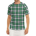 Saint Patrick's Day Tartan Pattern Print Men's Short Sleeve Rash Guard