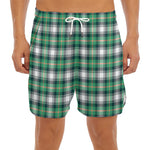 Saint Patrick's Day Tartan Pattern Print Men's Split Running Shorts