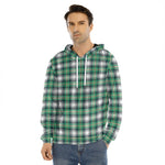 Saint Patrick's Day Tartan Pattern Print Men's Velvet Pullover Hoodie